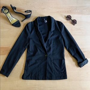 Black Single Button Blazer